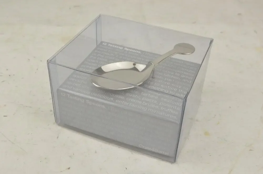 Crate & Barrel Appetizer Tasting Spoons One Bite Silver Tone Set of 12